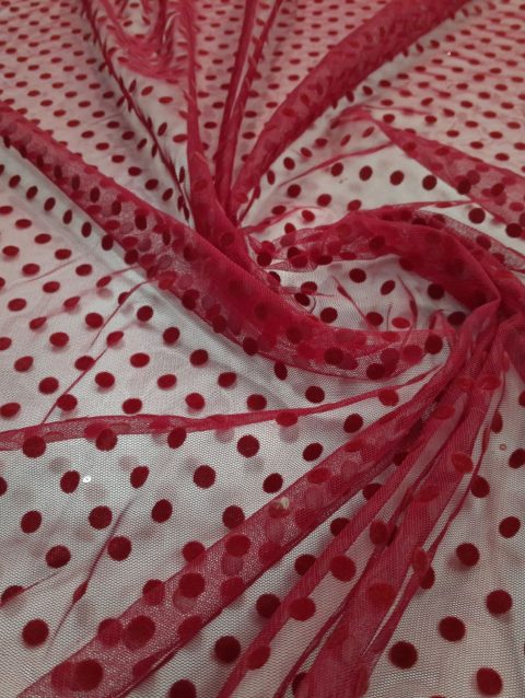 Lacquer Spotted Mesh Flocked