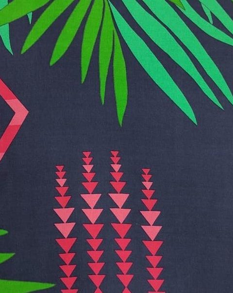 Printed Rayon Twill #07 Navy
