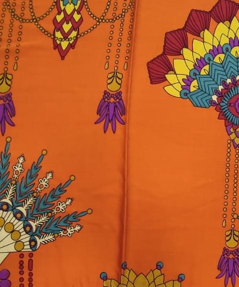 Printed Rayon Twill #6 Orange