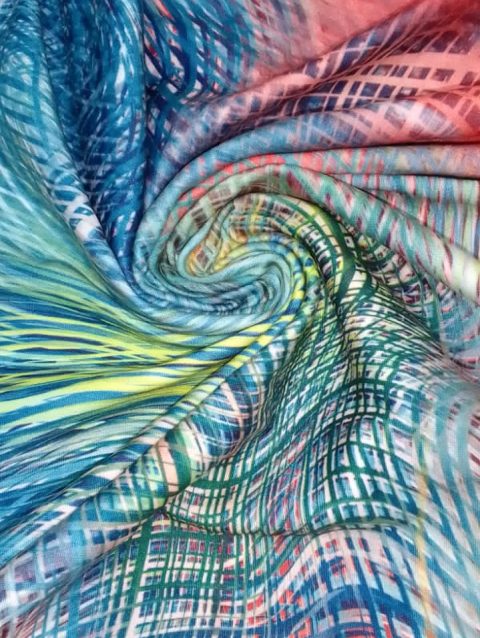 Poly Spandex Brushed Printed