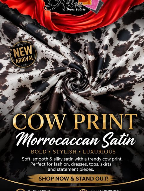 Cow Print Moroccan Satin